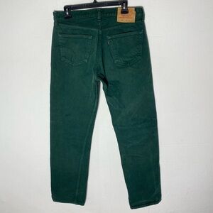 Vintage Levi’s 501 Rare Green Button Fly Straight Leg Jeans 34 Made in Canada